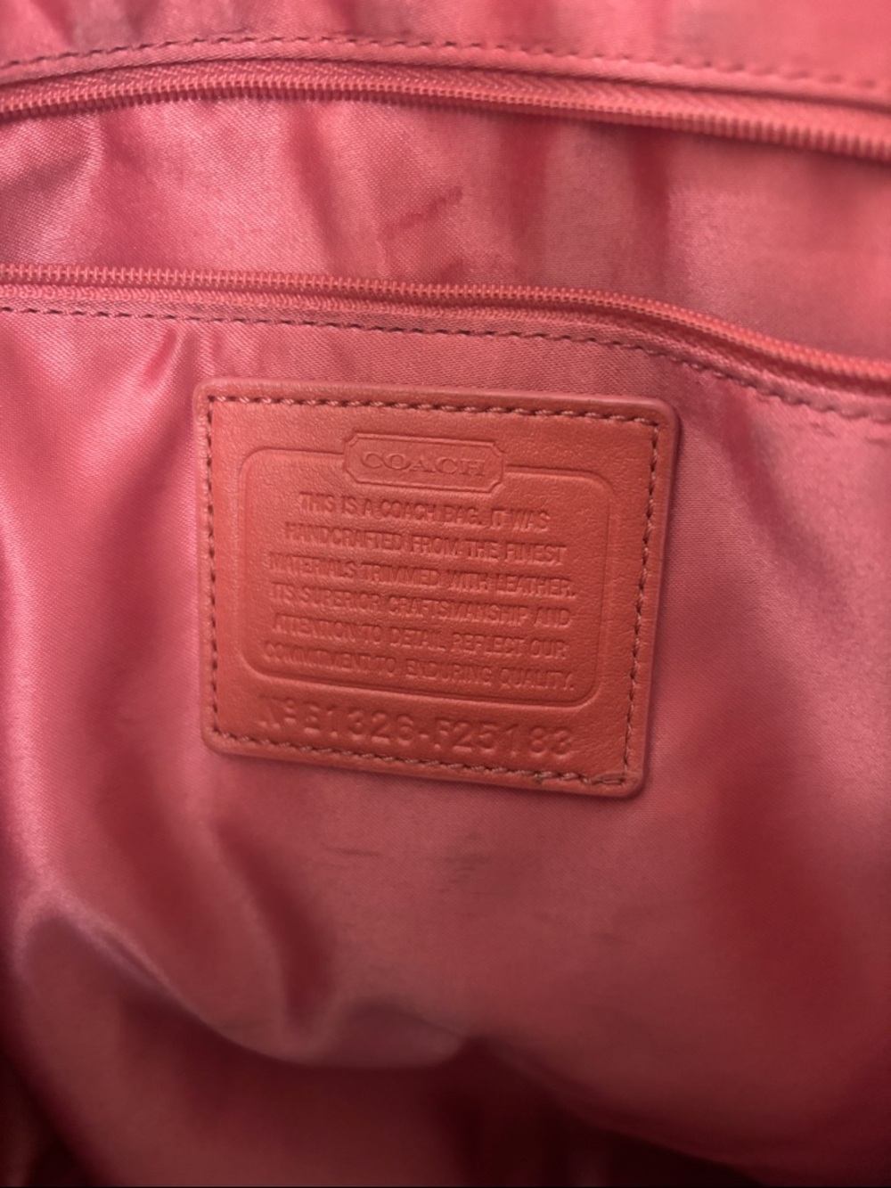 Coach Tote with Coral Trim and Signature Circle Jacquard - Picture 3 of 5
